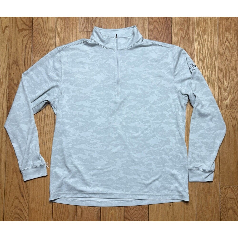 Straight Down Golf 1/4 Zip Pullover Mens XL Camo Performance Quarter Zip Gray